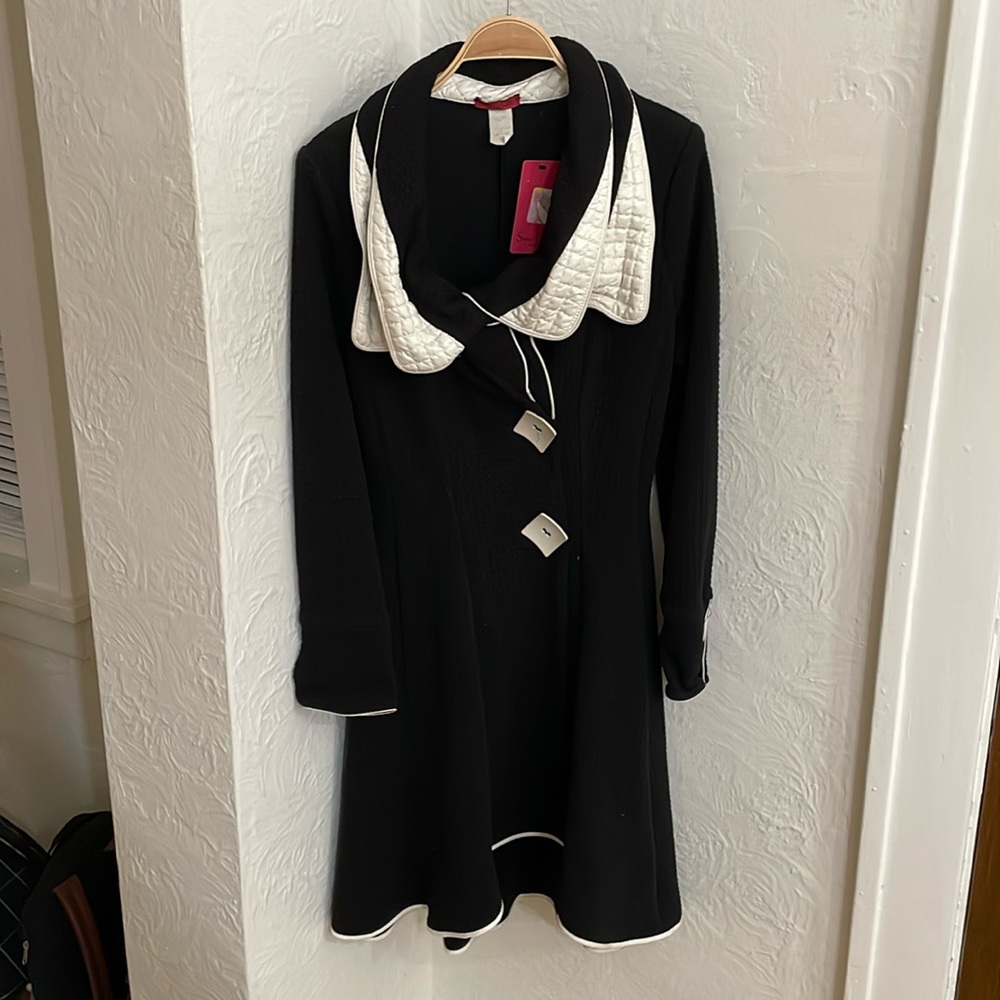 SAINT GIL PARIS Women's Quilted Collar Long Sleeve Dress Size S in Black